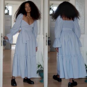 Ohsevendays Bailey Reversible Midi Dress Periwinkle Blue Romantic Bridgerton XL